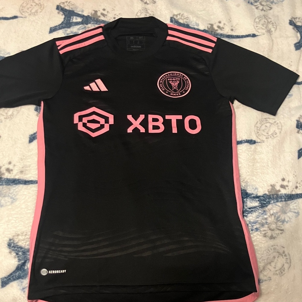 Adidas Kids Black and Pink Sports Jersey
